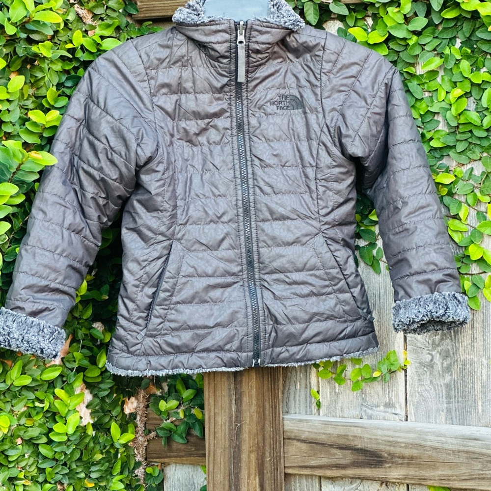 Gray Quilted Jacket with Sherpa Lining